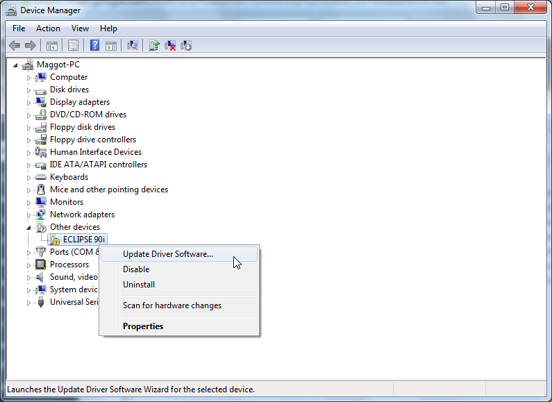 |thumb|center|upright=2.5|alt=Device Manager.|Windows 7's device
manager is displaying the Nikon 90i as an unknown
device