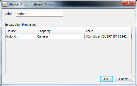 Screenshot: Second Andor camera being added to Hardware Configuration
Wizard
(HCW).