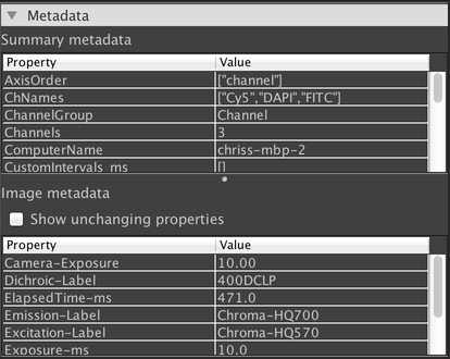 Metadata Panel